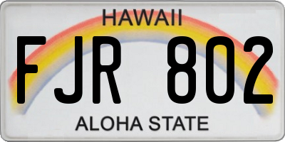 HI license plate FJR802