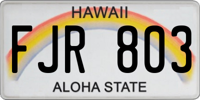 HI license plate FJR803