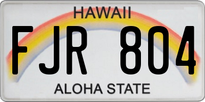 HI license plate FJR804