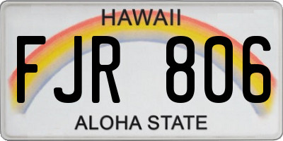 HI license plate FJR806