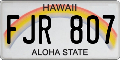 HI license plate FJR807