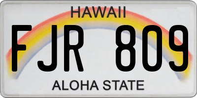 HI license plate FJR809