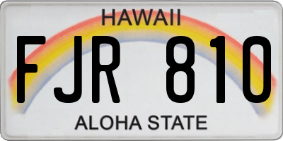 HI license plate FJR810