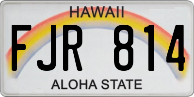HI license plate FJR814