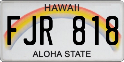 HI license plate FJR818