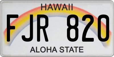 HI license plate FJR820