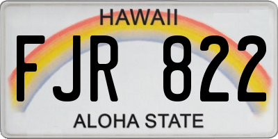 HI license plate FJR822