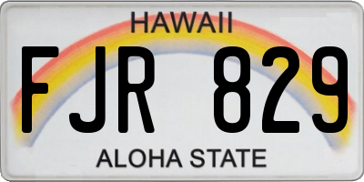 HI license plate FJR829