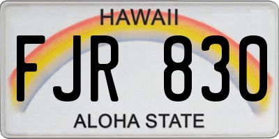 HI license plate FJR830