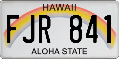 HI license plate FJR841