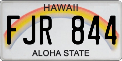 HI license plate FJR844