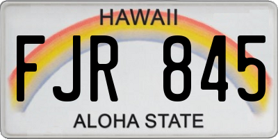 HI license plate FJR845