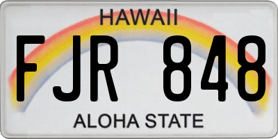 HI license plate FJR848