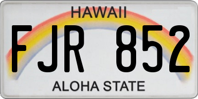 HI license plate FJR852