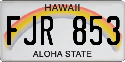 HI license plate FJR853