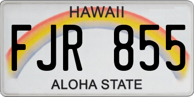 HI license plate FJR855