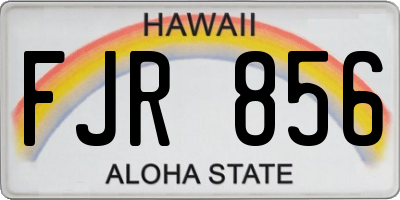 HI license plate FJR856