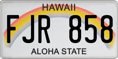 HI license plate FJR858