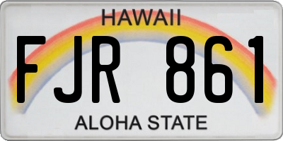 HI license plate FJR861
