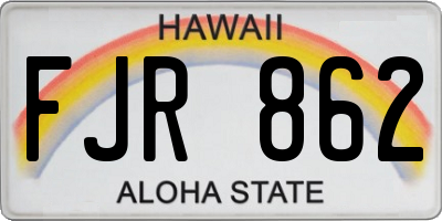 HI license plate FJR862