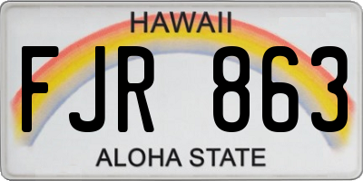 HI license plate FJR863