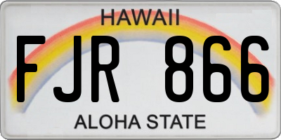 HI license plate FJR866