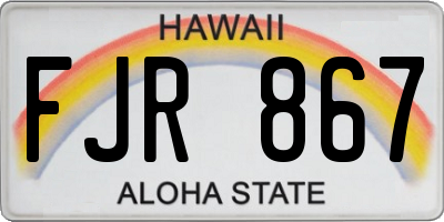 HI license plate FJR867