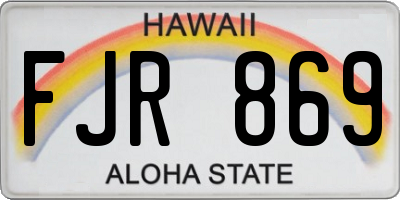 HI license plate FJR869