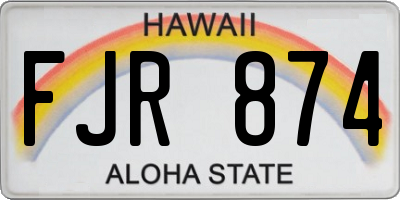 HI license plate FJR874