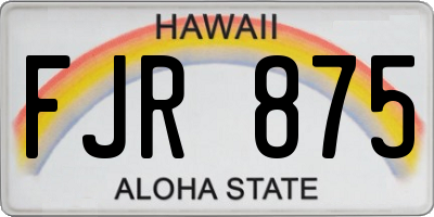 HI license plate FJR875