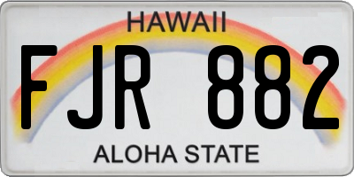 HI license plate FJR882
