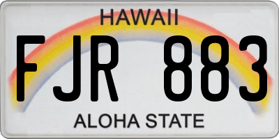 HI license plate FJR883