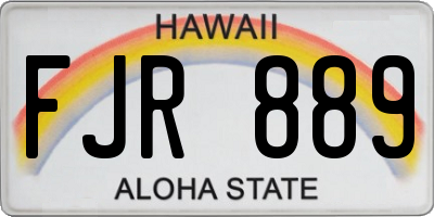 HI license plate FJR889