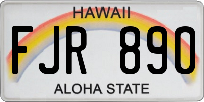 HI license plate FJR890