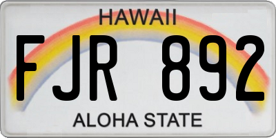 HI license plate FJR892