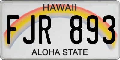HI license plate FJR893