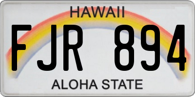HI license plate FJR894