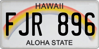 HI license plate FJR896