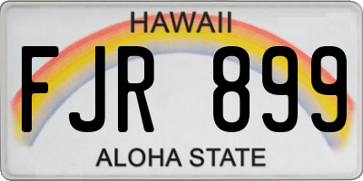 HI license plate FJR899
