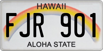 HI license plate FJR901