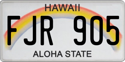 HI license plate FJR905