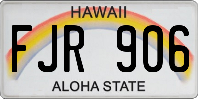 HI license plate FJR906