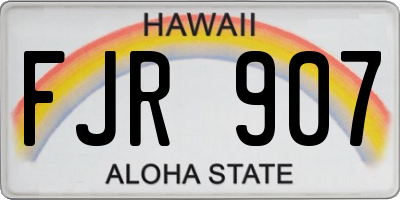 HI license plate FJR907