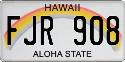 HI license plate FJR908