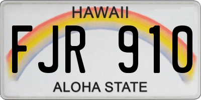 HI license plate FJR910