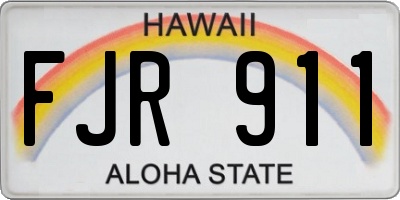 HI license plate FJR911