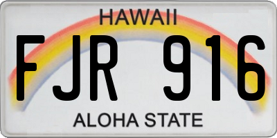 HI license plate FJR916