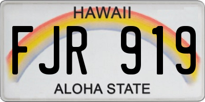HI license plate FJR919