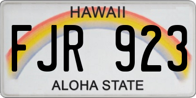 HI license plate FJR923