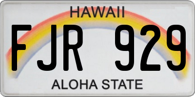 HI license plate FJR929